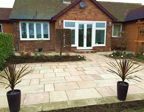 patio with york stone border barnsley