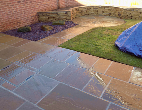 patio circle and path in barnsley