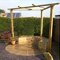 patio circle seating with gasebo